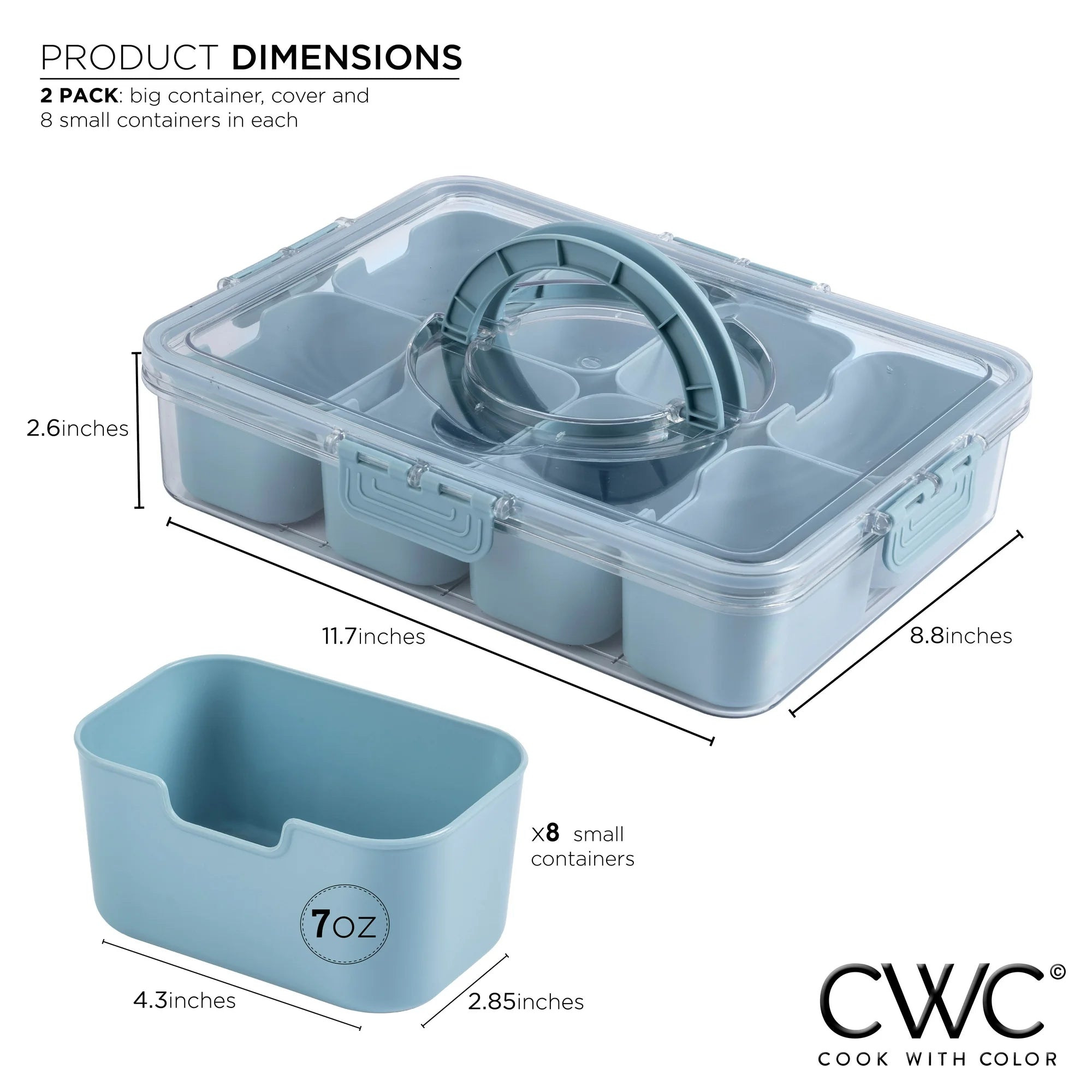 COOK WITH COLOR Snackle Box for Kids Lunch Box and Snack Container