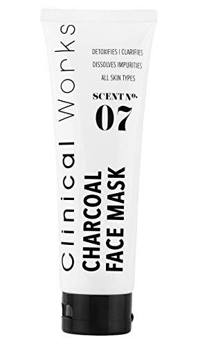 Clinical Works Black Charcoal Face Mask Scent No. 07, Purifying Deep Cleaning Black Mask, Peeling Mask, Removes Dirt, Debris, Oils, Impurities and Blackheads, Fights Acne, For all Skin Types, 4.23 Oz