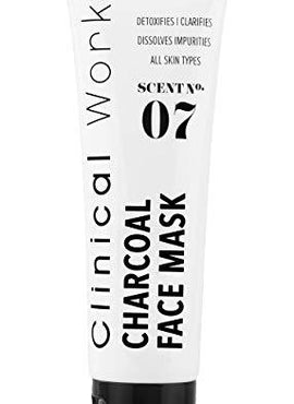 Clinical Works Black Charcoal Face Mask Scent No. 07, Purifying Deep Cleaning Black Mask, Peeling Mask, Removes Dirt, Debris, Oils, Impurities and Blackheads, Fights Acne, For all Skin Types, 4.23 Oz