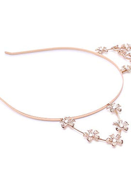 bebe Logo Crystal Cat Ears Headband - Gold