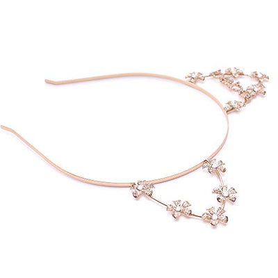 bebe Logo Crystal Cat Ears Headband - Gold