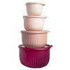 Cook with Color Mixing Bowls - 8 Piece Large Nesting Plastic Mixing Bowl Set with Lids