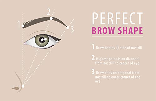 Eyebrow Kit by Ellen Tracy, Eyebrow Grooming Set for Flawless Brows, Eyebrow Set with Eyebrow Razor, Brown Eyebrow Pencil and Eyebrow Comb - Gold