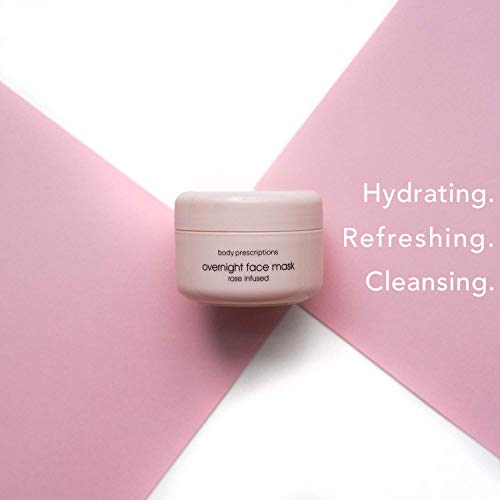 Body Prescriptions Rose Infused Overnight Face Mask, Moisturizing Mask for Face, Beauty Skin Care Mask for Dry Skin, Overnight Facial Mask for Women Hydrating Night Mask with Moisturizer - 3.37 Fl Oz