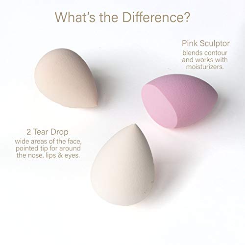 Nicole Miller Blending Sponge Collection, 3 Piece Makeup Blender Gift Set, Blending, Contouring and Highlighting, Makeup Gift for Women and Girls (Floral Box)