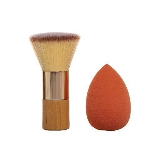 Beauty Concepts Makeup Brush Collection- 2 Piece Applicator Set with Kabuki Brush and Make Up Sponge