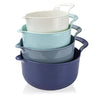 Cook with Color Mixing Bowls - 4 Piece Nesting Plastic Mixing Bowl Set with Pour Spouts and Handles