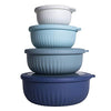 Cook with Color Mixing Bowls - 8 Piece Nesting Plastic Mixing Bowl Set with Lids