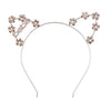 bebe Logo Crystal Cat Ears Headband - Gold
