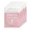 Clinical Works Pack of 5 Rosehip Face Mask Sheets with Hyaluronic Acid, DYI Spa Face Kit, Beauty Sheets, Hydrating Face Sheets for Moisturizing and Hydrating Skin