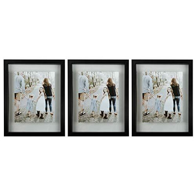 Sheffield Home Decor Collection- 3 Piece Picture Frame Set 11x14in, Matted to 8x10in