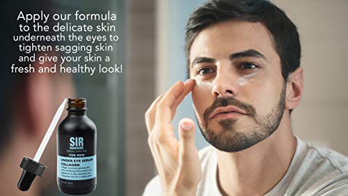 Sir Handsome Under Eye Serum for Men with Collagen for Glowing and Revitalized Skin, Great for All Skin Types, 2 Fl Oz Bottle