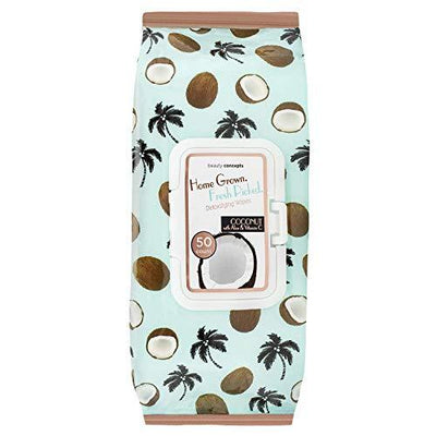 B.C. Beauty Concepts Makeup Remover Wipes, 50 Facial Cleaning Cloths, Gentle Facial Wipes Removes Makeup Mascara Dirt and Oil, Flip Top Pack (Coconut with Aloe & Vitamin C)