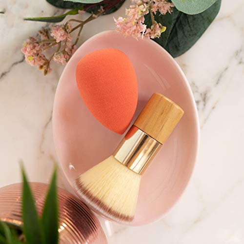 Beauty Concepts Makeup Brush Collection- 2 Piece Applicator Set with Kabuki Brush and Make Up Sponge