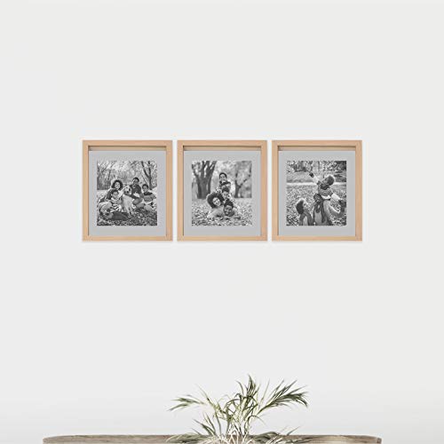 Sheffield Home Decor Collection- 3 Piece Picture Frame Set 11x14in, Matted to 8x10in