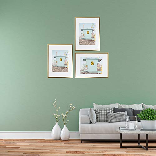 Sheffield Home Decor Collection- 3 Piece Picture Frame Set 11x14in, Matted to 8x10in