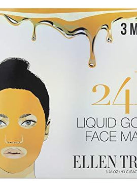 Ellen Tracy 24K Liquid Gold for Beautiful Glowing Skin - Anti Aging Facial Brightening, Moisturizing, Reduces Lines, Wrinkles and Acne - Pack of 3