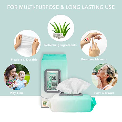 Body Prescriptions - 2 Pack (60 Count Each) Dead Sea Minerals Facial Cleansing Wipes