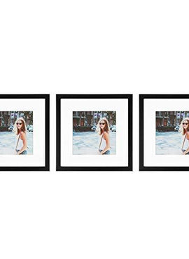 Sheffield Home Decor Collection- 3 Piece Picture Frame Set 12x12in, Matted to 8x8in
