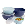 Cook with Color Plastic Prep Bowls - Mini Bowls with Lids, 8 Piece Nesting Bowls Set includes 4 Prep Bowls and 4 Lids