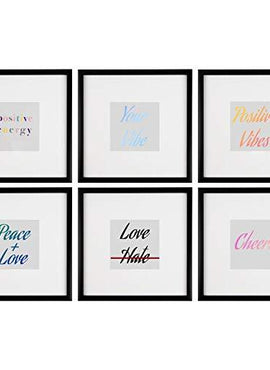 Sheffield Home Decor Collection- 6 Piece Picture Frame Set 8x8in, Matted to 4x4in