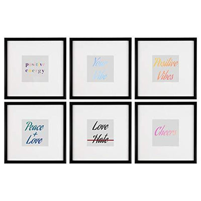 Sheffield Home Decor Collection- 6 Piece Picture Frame Set 8x8in, Matted to 4x4in