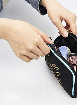 Once Upon A Rose 3 Pc Cosmetic Bag Set, Purse Size Makeup Bag for Women, Toiletry Travel Bag, Makeup Organizer, Cosmetic Bag for Girls Zippered Pouch Set, Large, Medium, Small (Hello Gorgeous Blue)