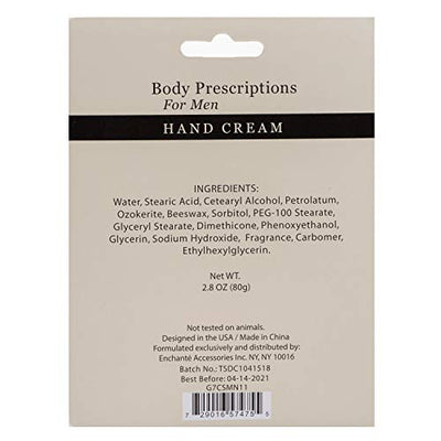 Body Prescriptions Intense Moisture Hand Cream/Moisturizer for Men for Rough and Dry Skin (Cedar Pine)