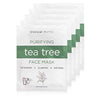 Clinical Works Pack of 5 Tea Tree DYI Spa Face Kit, Beauty Sheets, Hydrating Sheets for Moisturizing and Hydrating Skin