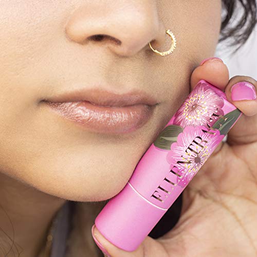 Ellen Tracy Four Piece Lip Balm Collection, Lip Softening Gift Set, Rose Gardenia, Water Lily, Cherry Blossom, and Spring Tulip Flavors