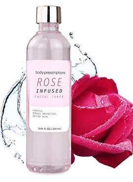 Body Prescriptions Rose Infused Toner for Smooth Skin, Facial Toner for Women, Radiant Cleanser, Hydrating Toner, Removes Impurities, Softens Skin 8.4 Fl Oz