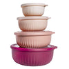 Cook with Color Mixing Bowls - 8 Piece Nesting Plastic Mixing Bowl Set with Lids