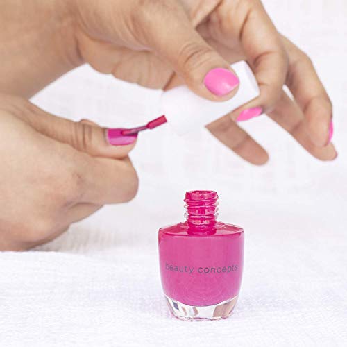 Beauty Concepts Nail Polish Collection, 5 Assorted Nail Color Shades, Includes Light to Dark Pinks and Bronze Glitter
