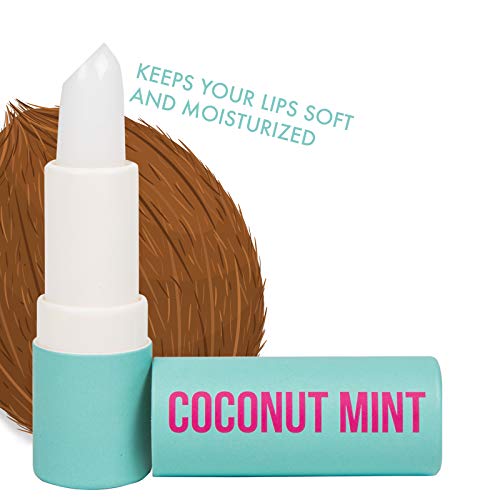 Nicole Miller 4 Pack Lip Balm Set- Moisturizing Lip Balm in Coconut Mint, Lemon Drop, Wild Cherry, Strawberry