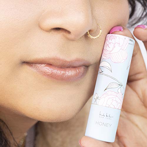 Nicole Miller 4 Pack Moisturizing Lip Balm Collection, Lip Softening Gift Set, Perfect Gift for Women and Girls (Vanilla, Almond, Rose & Honey)
