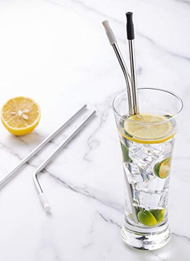 Cook With Color Silicone Straws with Travel Case and Cleaning Brush, 4 Reusable Straws, 1 Cleaning Brush and 1 Case