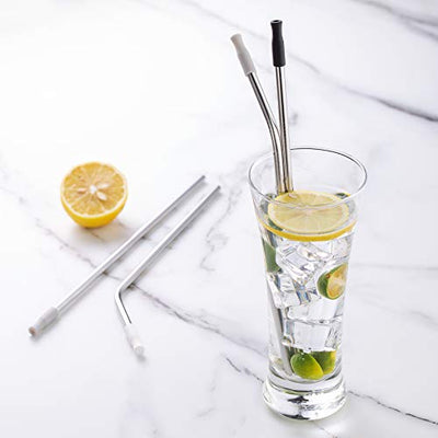 Cook With Color Silicone Straws with Travel Case and Cleaning Brush, 4 Reusable Straws, 1 Cleaning Brush and 1 Case