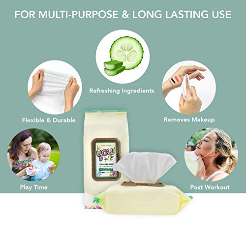 Beauty Concepts - 2 Pack (60 Count Each) Cucumber Aloe Facial Cleansing Wipes