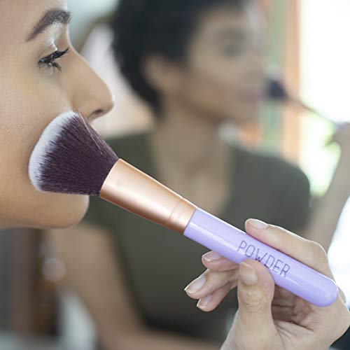 Nicole Miller Makeup Brush Collection, 10 Piece Makeup Brush Gift Set, Foundation Brushes, Face and Eye Makeup Brush Set