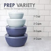 Cook with Color Plastic Prep Bowls - Mini Bowls with Lids, 8 Piece Nesting Bowls Set includes 4 Prep Bowls and 4 Lids