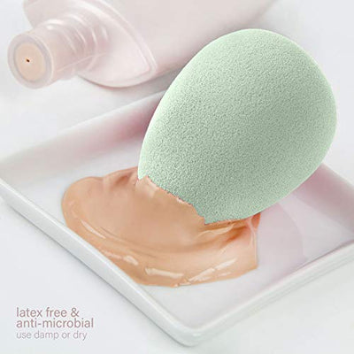 Nicole Miller Makeup Sponges, 3 Piece Blender Gift Set, Blend, Highlight and Contour, Makeup Gift for Women and Girls (White Box)