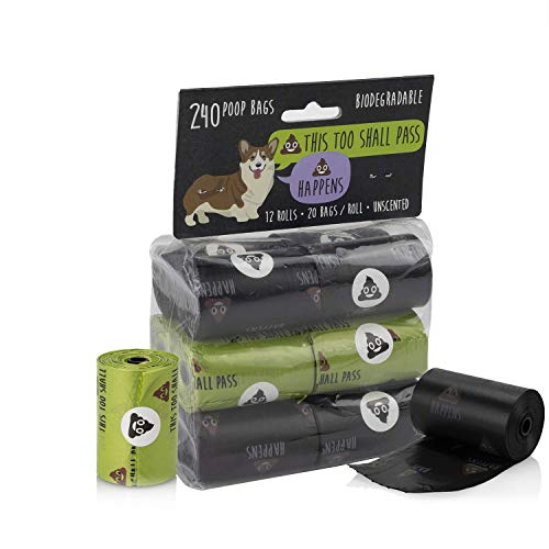 Precious Tails Poop Bags for Dogs, Biodegradable, Unscented, Dog Waste Bags with Sayings