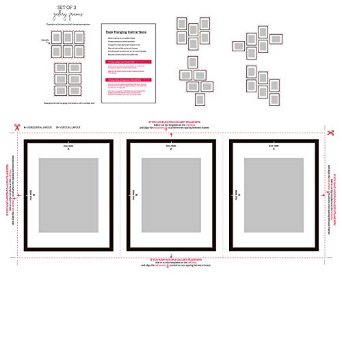 Sheffield Home Decor Collection- 3 Piece Picture Frame Set 11x14in, Matted to 8x10in