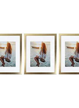 Sheffield Home Decor Collection- 3 Piece Picture Frame Set 11x14in, Matted to 8x10in