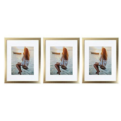 Sheffield Home Decor Collection- 3 Piece Picture Frame Set 11x14in, Matted to 8x10in