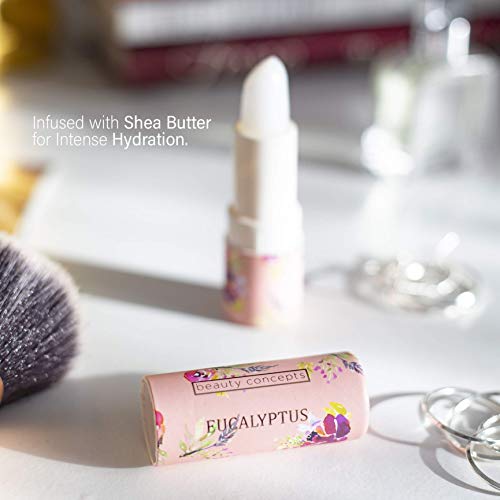 Beauty Concepts Four Piece Lip Balm Collection, Lip Softening Gift Set, (Lemon Mint, Honey Almond, Shea Coconut, and Eucalyptus)