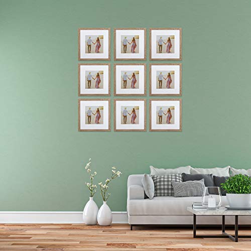 Sheffield Home Decor Collection- 9 Piece Square Picture Frame Set 12x12 in, Matted to 8x8