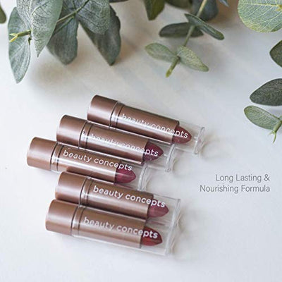 Beauty Concepts Ultimate Lipstick Collection, Gift Set with Five Different Shades of Lipsticks, Shades of Pinks and Reds