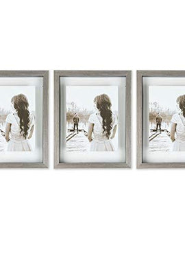 Sheffield Home Decor Collection- 3 Piece Picture Frame Set 11x14in, Matted to 8x10in