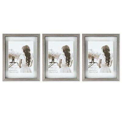 Sheffield Home Decor Collection- 3 Piece Picture Frame Set 11x14in, Matted to 8x10in